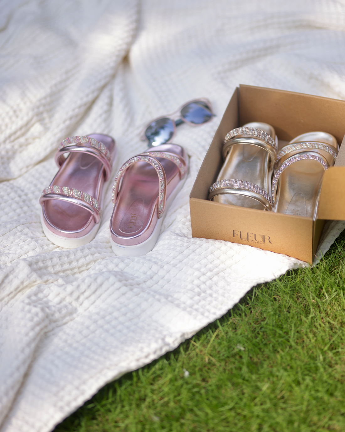 Candy Floss Straps - The Bling Comfort Sliders