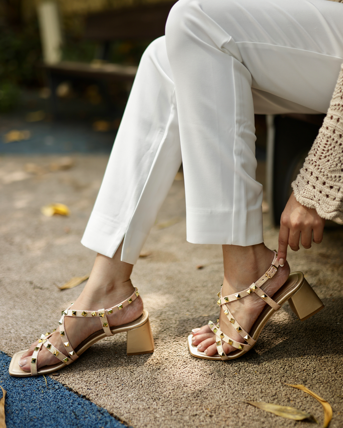 Amara - The Studded Strap Heels