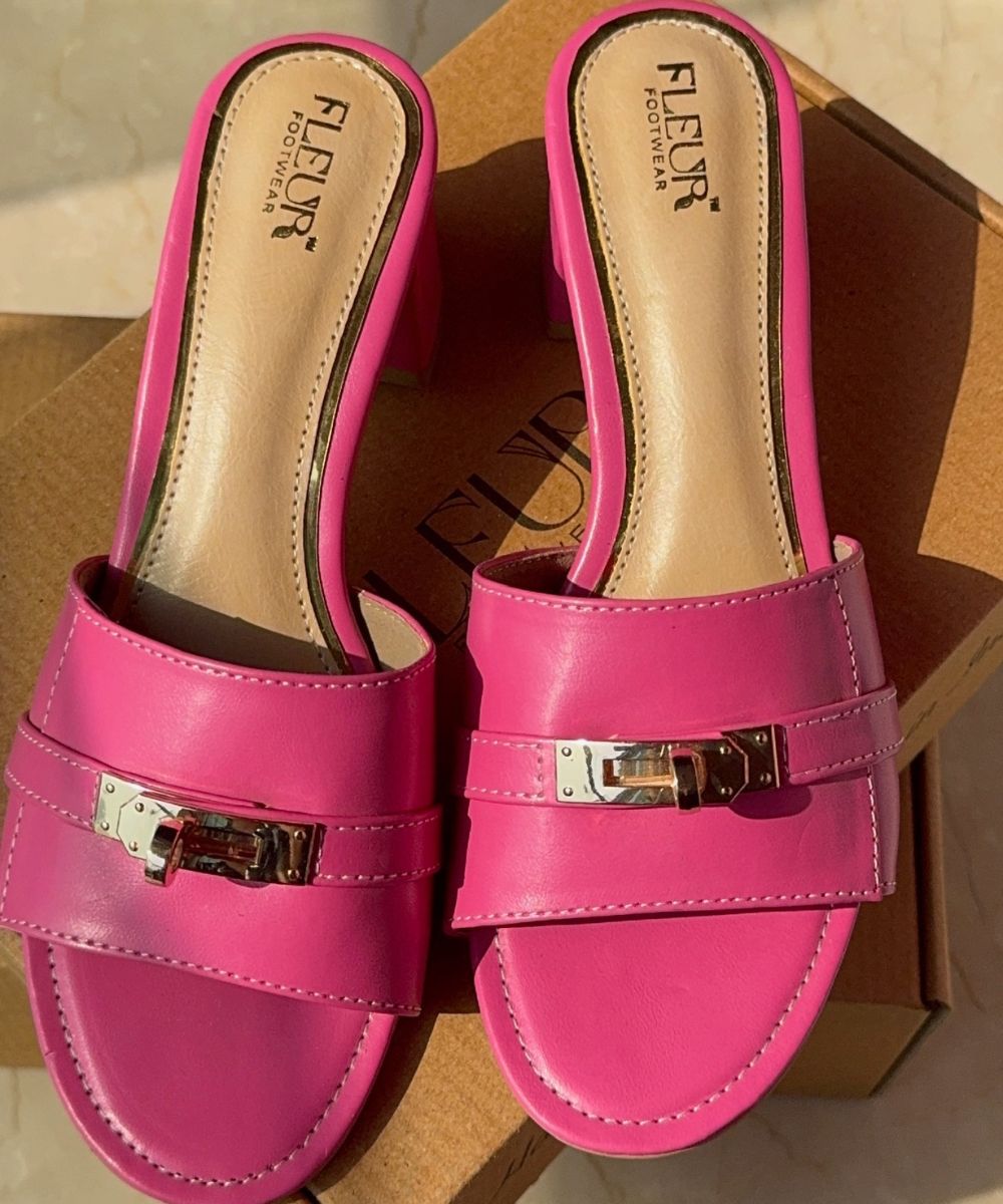 elor - glam buckle block heel