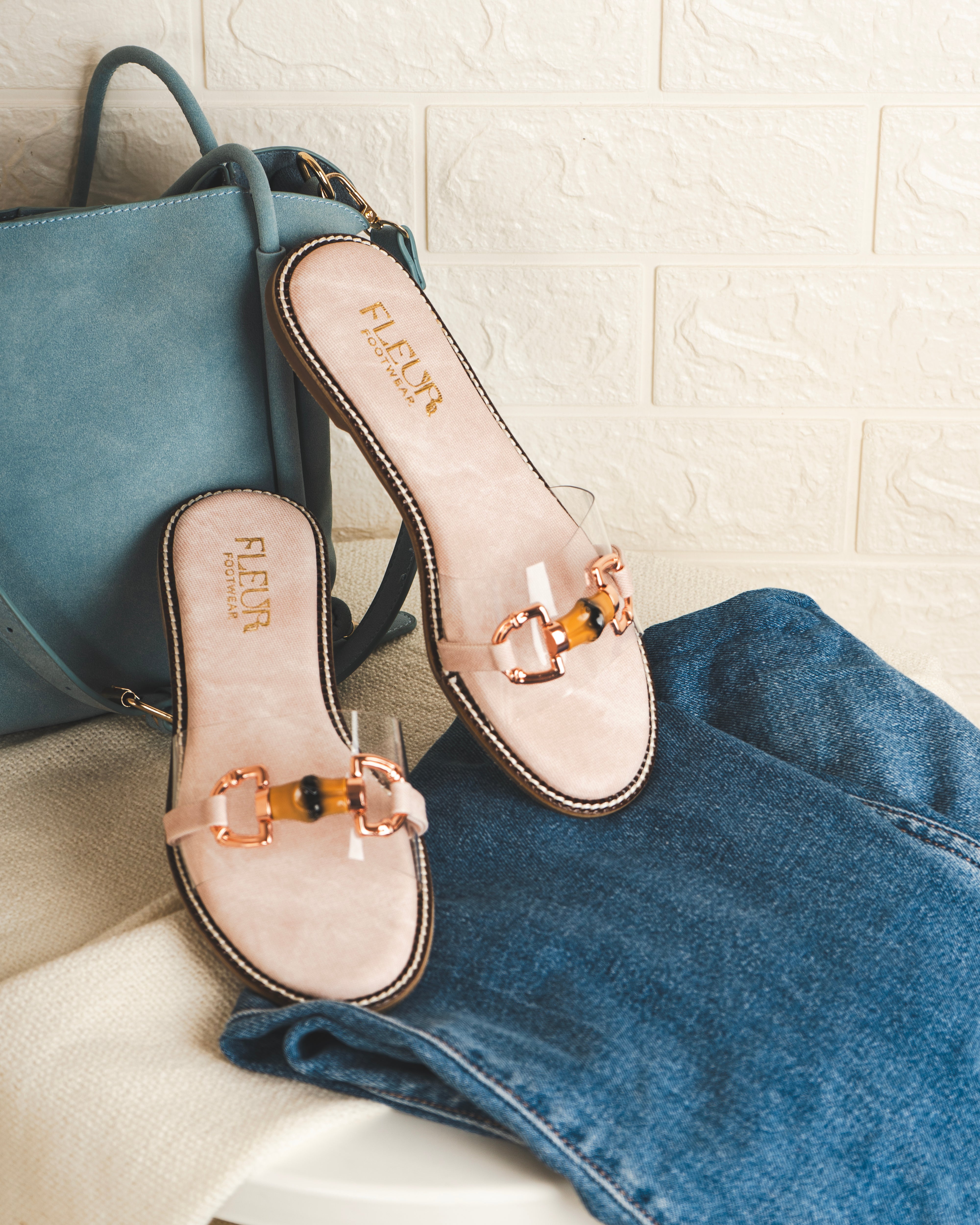 Bubble Gum - The Clear Strap Detailed Flats