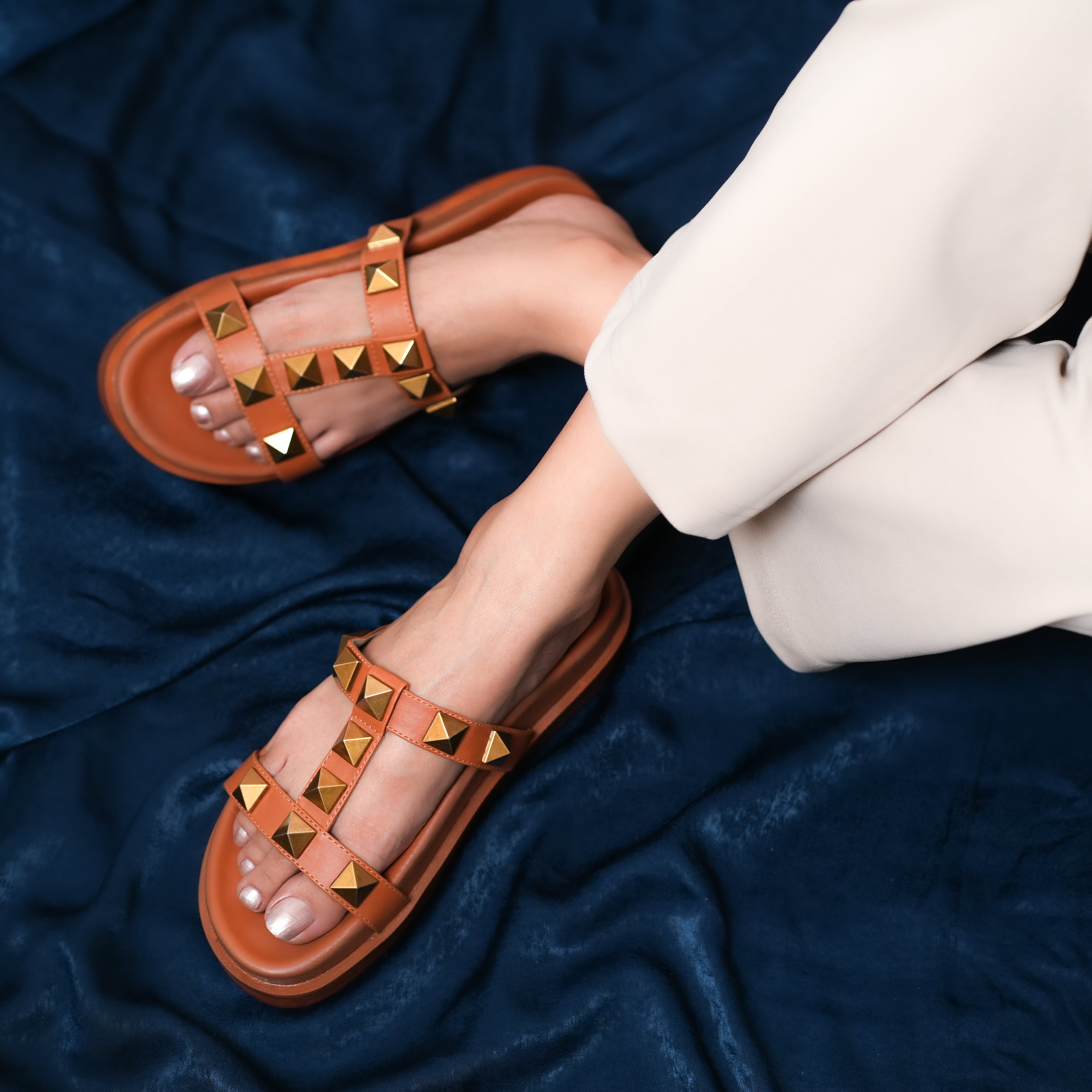 Coco - Studded Plaftorms With Strap Front