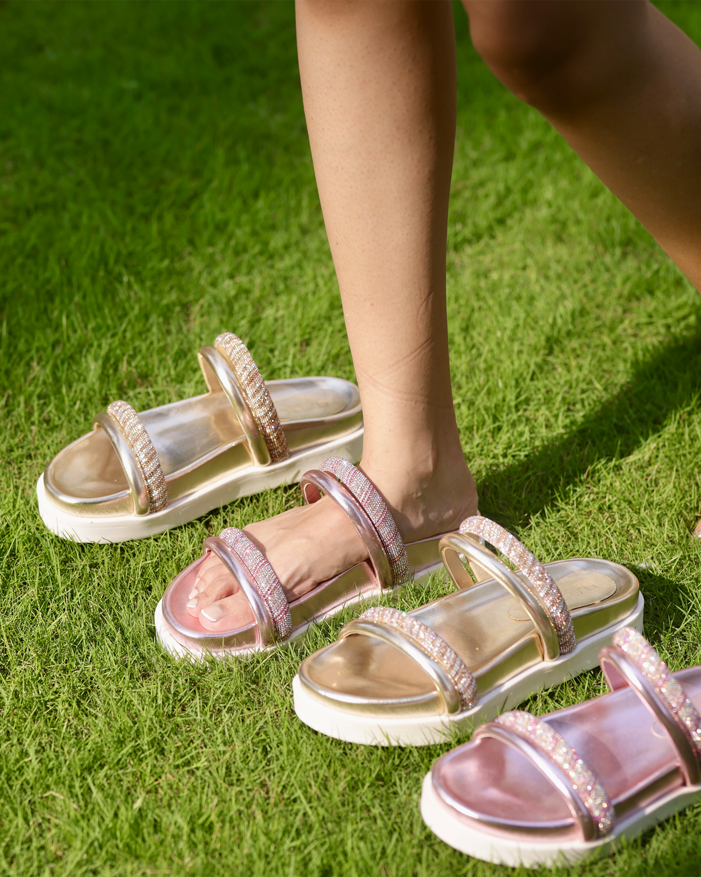 Candy Floss Straps - The Bling Comfort Sliders